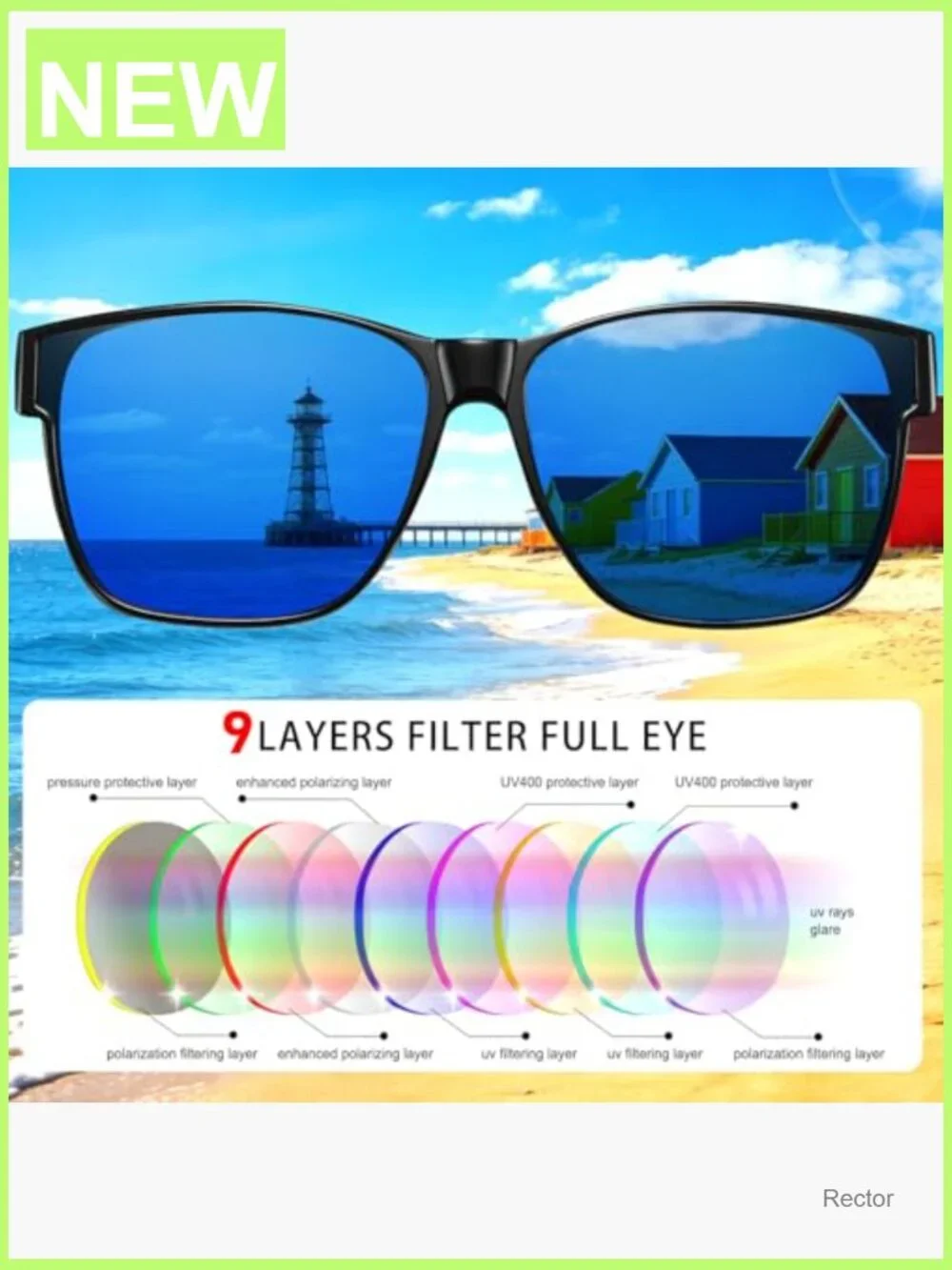 Men's Oversized Square Fit Over Sunglasses Polarized UV400 Driving Shades